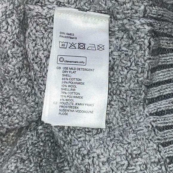 H & M Shawl Neck Wool Blend Gray Knit Sweater - Men’s Large - Picture 11 of 13